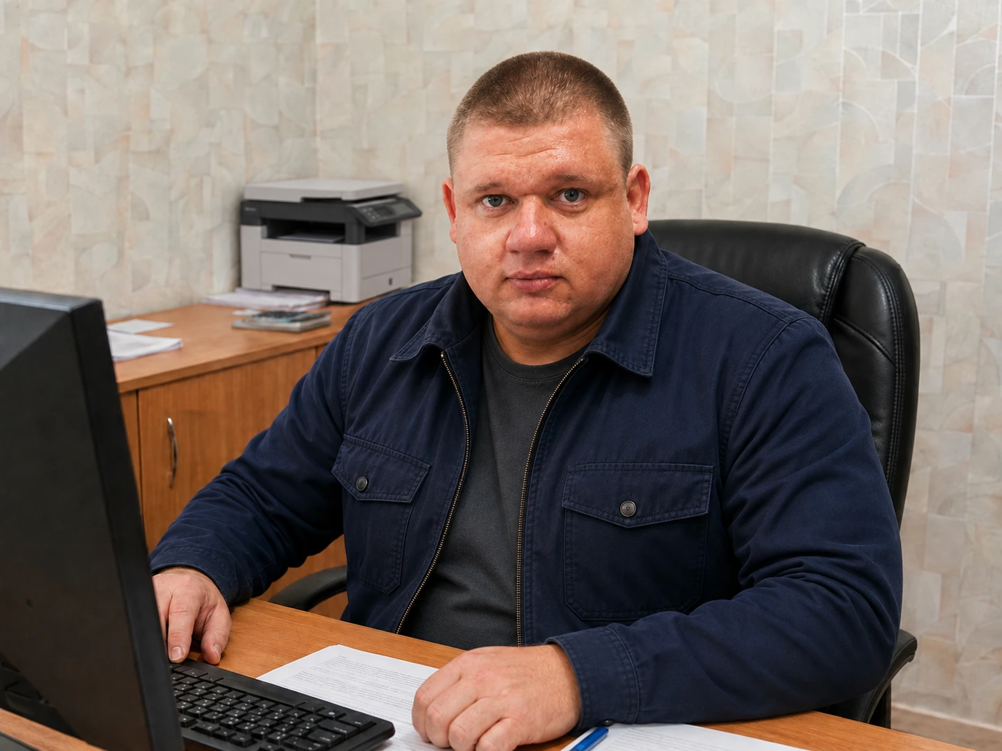 Руководитель &laquo;Забор Сервис&raquo; за рабочим столом