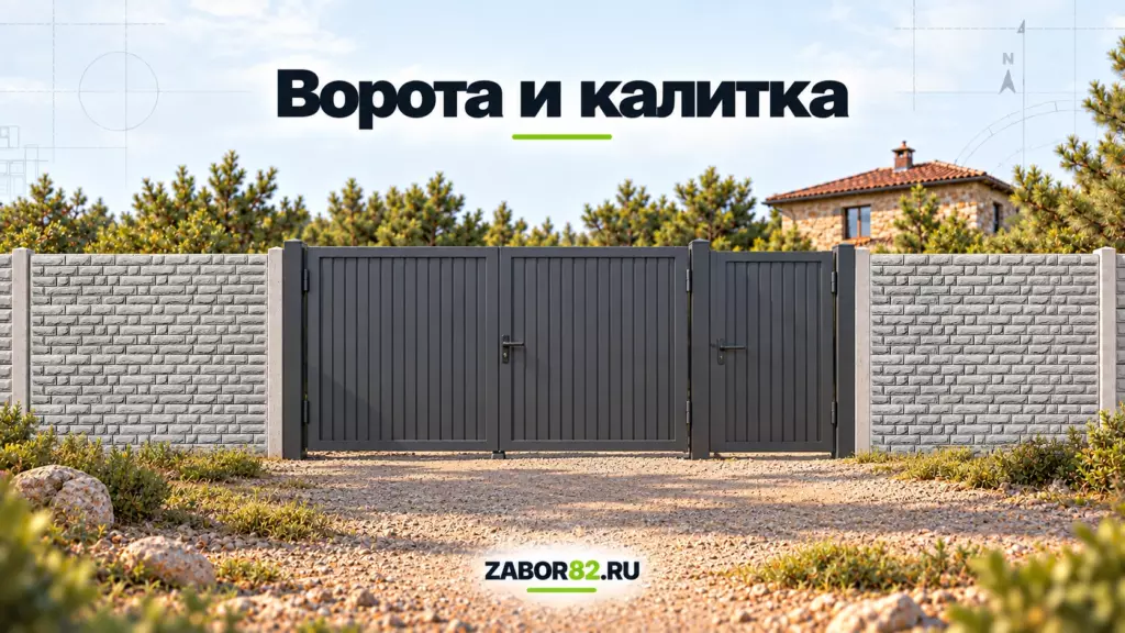 Ворота и калитка рядом с еврозабором: что предусмотреть до монтажа